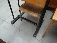 Vintage schoolbankje met bijhorende stoel - afbeelding 3 van  4