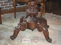 Vintage speeltafel met 4 fauteuils met gebogen rugleunig + tapijt - afbeelding 7 van  7