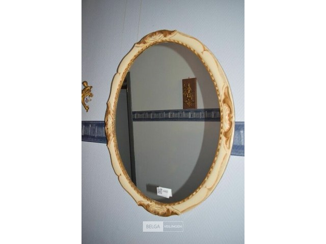 Vintage spiegel en lampje - afbeelding 1 van  2