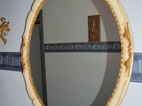 Vintage spiegel en lampje - afbeelding 1 van  2