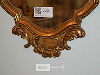 Vintage spiegel met geslepen glas goudlook kader - afbeelding 2 van  3