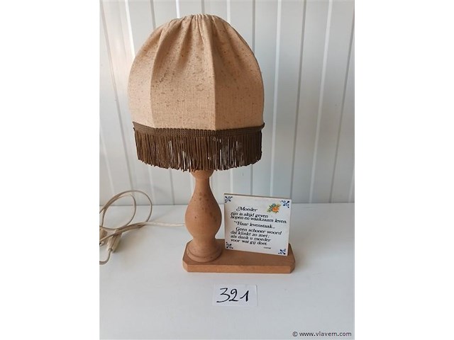 Vintage tafellamp met spreuk - afbeelding 1 van  3
