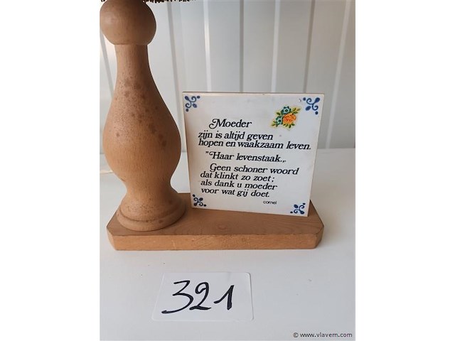 Vintage tafellamp met spreuk - afbeelding 2 van  3