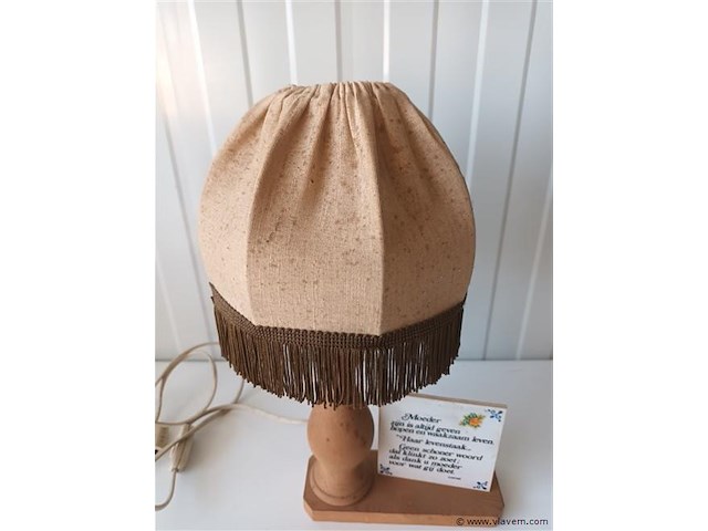 Vintage tafellamp met spreuk - afbeelding 3 van  3