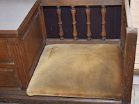 Vintage telefoonbankje eikenhout 1950/1960 - afbeelding 2 van  5