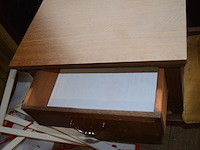 Vintage telefoonbankje eikenhout 1950/1960 - afbeelding 3 van  5