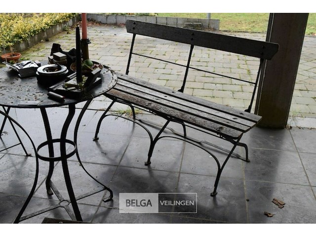 Vintage tuinset, bank en tafeltje - afbeelding 1 van  4