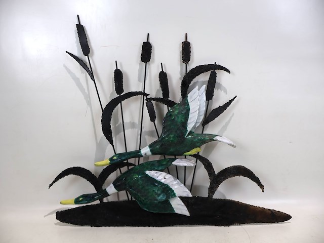 Vintage wandsculptuur keramische eenden - afbeelding 1 van  7