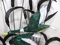 Vintage wandsculptuur keramische eenden - afbeelding 2 van  7