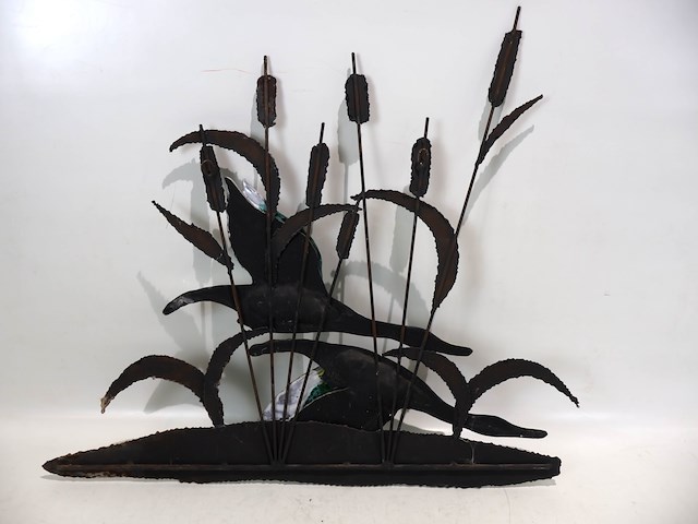 Vintage wandsculptuur keramische eenden - afbeelding 6 van  7