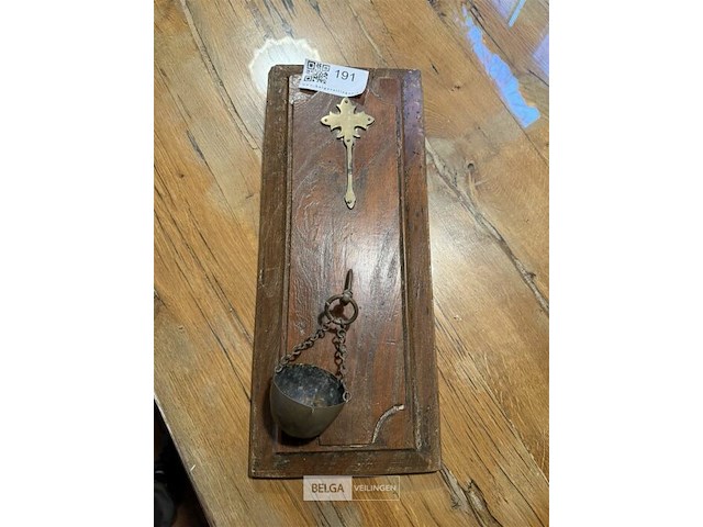 Vintage wijwatervatje muurbevestiging - afbeelding 1 van  2