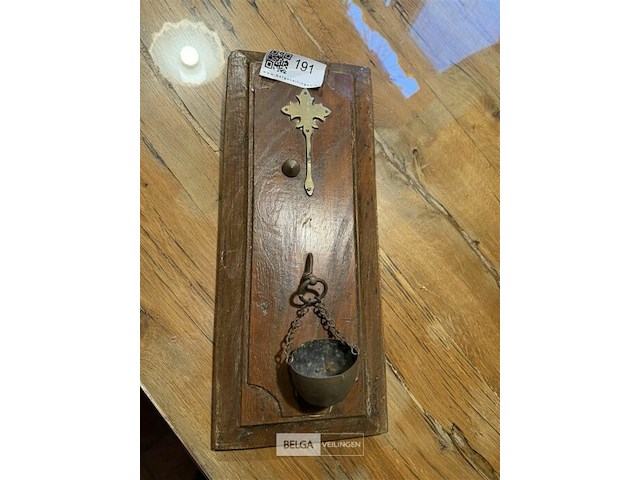 Vintage wijwatervatje muurbevestiging - afbeelding 2 van  2