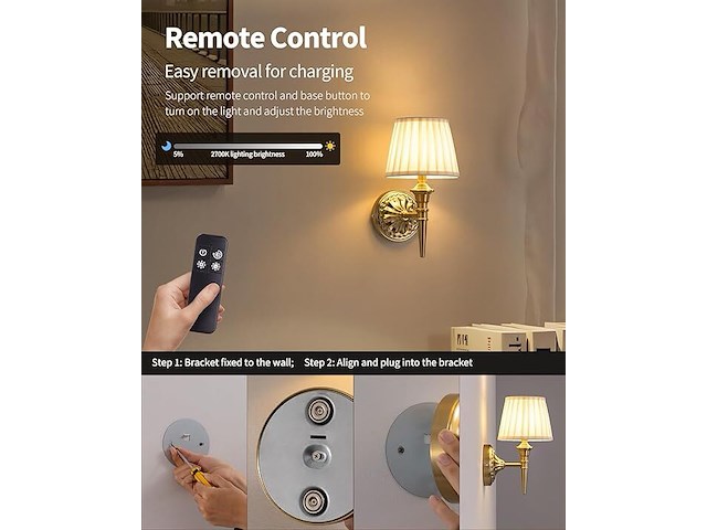 Visdanfo batterijwandlamp (2 stuks) - afbeelding 4 van  4