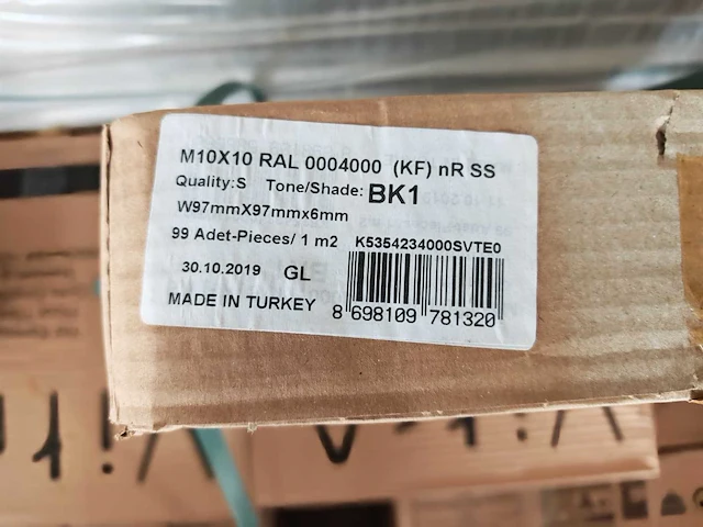 Vitra antraciet 10x10 cm mozaïek tegel 25 m² - afbeelding 6 van  6