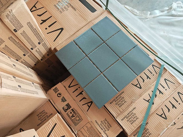 Vitra antraciet 10x10 cm mozaïek tegel 25 m² - afbeelding 3 van  6