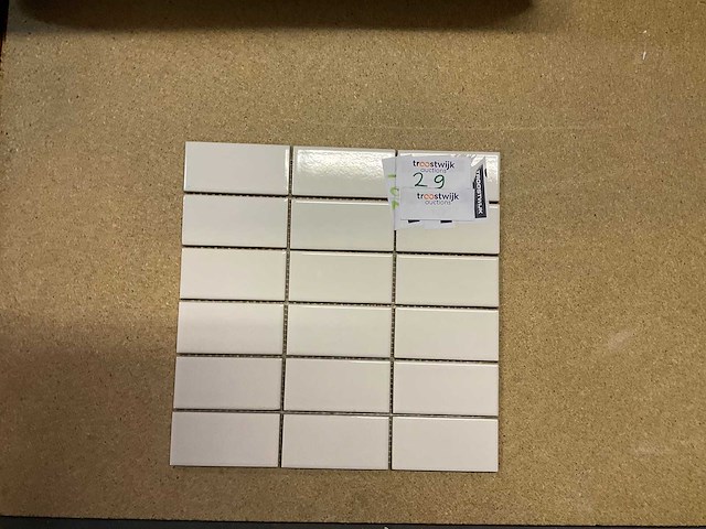 Vitra ral 9016 glans wit mozaïek 5x10 cm tegel 10 m² - afbeelding 1 van  1