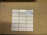 Vitra ral 9016 glans wit mozaïek 5x10 cm tegel 10 m² - afbeelding 1 van  2