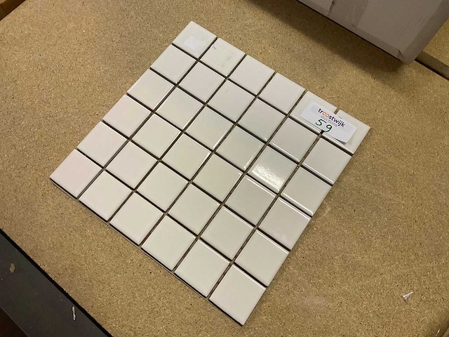 Vitra ral 9016 glans wit mozaïek tegel 5x5 cm 10 m² - afbeelding 2 van  2