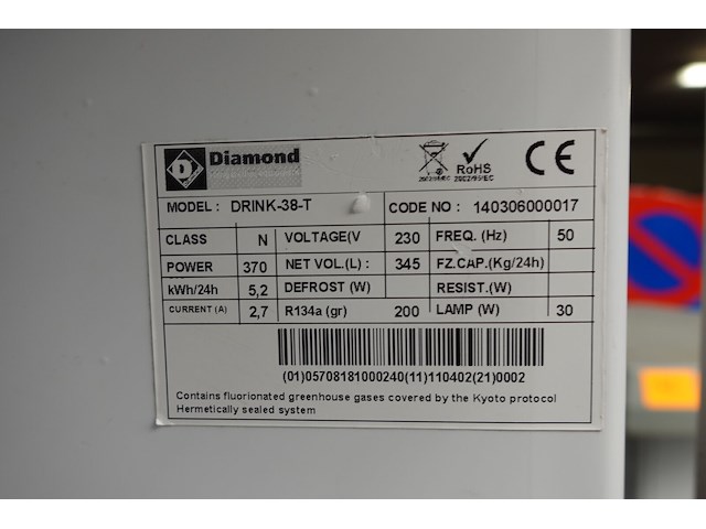 Vitrine koelkast diamond - afbeelding 3 van  4