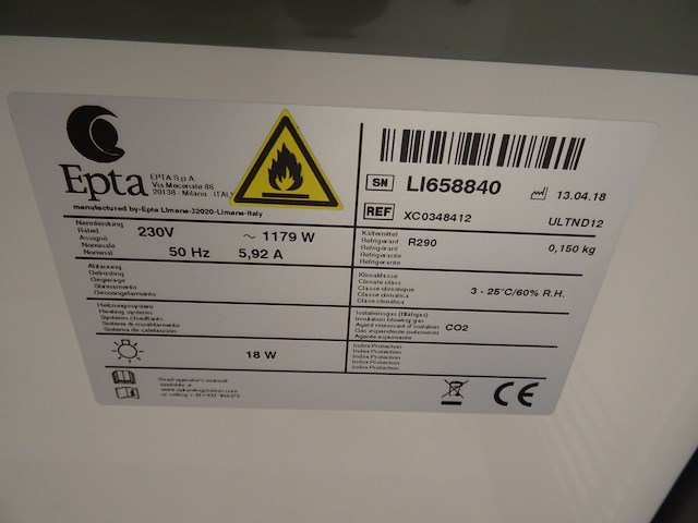 Vitrine koelkast epta - afbeelding 4 van  4