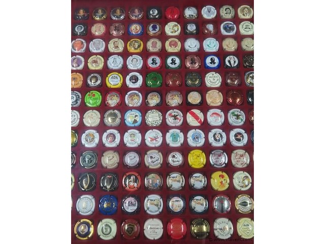 Vitrine met champagnedopjes - afbeelding 3 van  5