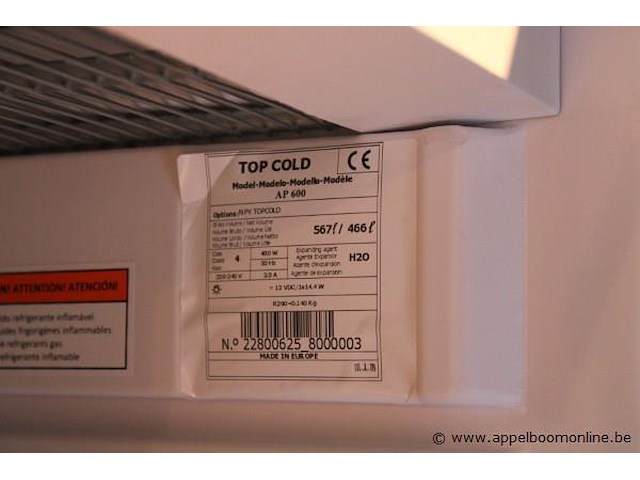 Vitrinediepvries topcold, ap600 (met inhoud) - afbeelding 2 van  2