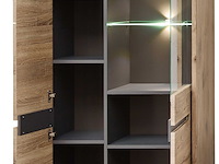 Vitrinekast bellini 80cm 2 deuren - eik/antraciet - afbeelding 2 van  6