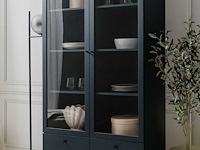 Vitrinekast carillon 100cm met twee deuren en opberglade - marineblauw - afbeelding 2 van  7