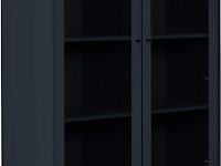 Vitrinekast carillon 100cm met twee deuren en opberglade - marineblauw - afbeelding 5 van  7
