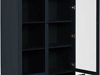 Vitrinekast carillon 100cm met twee deuren en opberglade - marineblauw - afbeelding 6 van  7