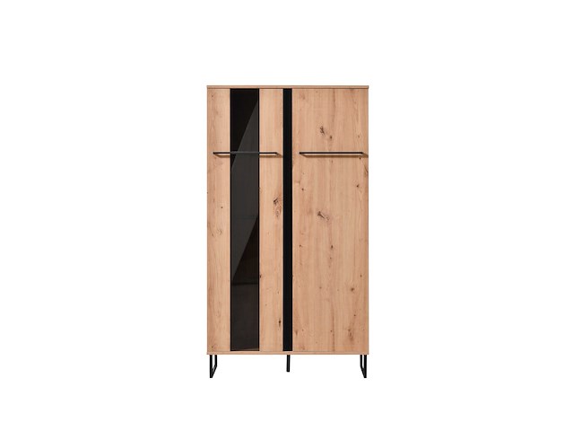 Vitrinekast hoggas 84,5cm 2 deuren - eik/zwart - afbeelding 1 van  7
