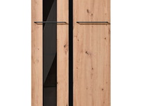Vitrinekast hoggas 84,5cm 2 deuren - eik/zwart - afbeelding 1 van  7