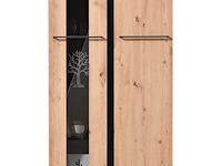 Vitrinekast hoggas 84,5cm 2 deuren - eik/zwart - afbeelding 4 van  7
