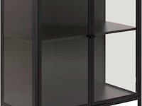 Vitrinekast nebas 80cm, 2 deuren & 1 legplank - zwart - afbeelding 1 van  7