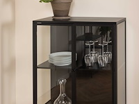 Vitrinekast nebas 80cm, 2 deuren & 1 legplank - zwart - afbeelding 2 van  7