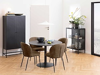 Vitrinekast nebas 80cm, 2 deuren & 1 legplank - zwart - afbeelding 6 van  7
