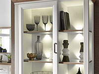 Vitrinekast samine 93cm 3 deuren & 1 lade - wit/eik - afbeelding 2 van  3