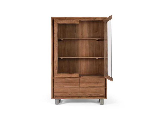 Vitrinekast van massief acaciahout - afbeelding 3 van  14