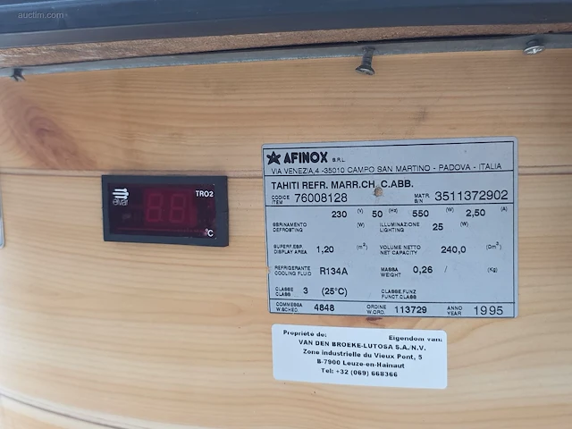 Vitrinekoeler afinox 76008128 - afbeelding 3 van  6
