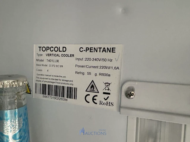 Vitrinekoeler topcold t401lux - afbeelding 3 van  8