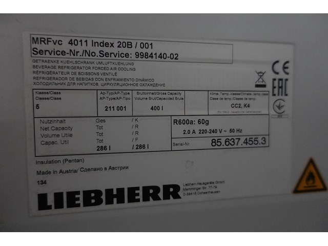 Vitrinekoelkast liebherr - afbeelding 5 van  5