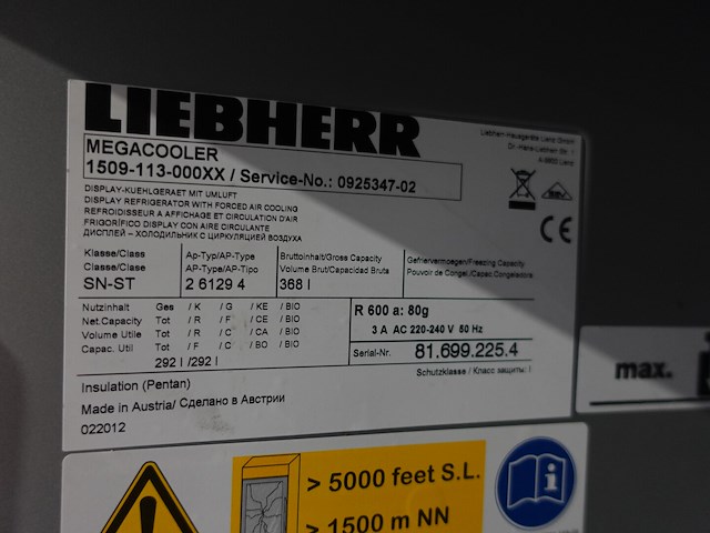 Vitrinekoelkast liebherr - afbeelding 3 van  3