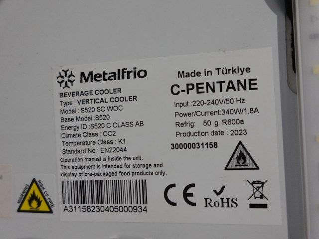 Vitrinekoelkast metalfrio - afbeelding 3 van  3