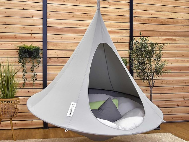Vivere cacoon dubbele hangstoel – hangmatcabine voor 2 personen voor binnen en buiten - afbeelding 1 van  9