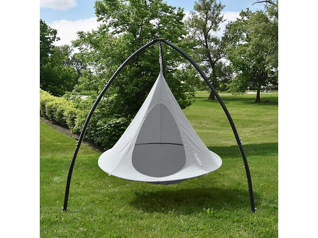 Vivere cacoon dubbele hangstoel – hangmatcabine voor 2 personen voor binnen en buiten - afbeelding 7 van  9