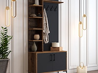 Viyana d kapstok | 100% melamine | walnoot, antraciet - afbeelding 1 van  4