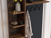 Viyana d kapstok | 100% melamine | walnoot, antraciet - afbeelding 2 van  4