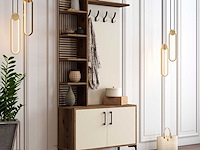 Viyana d kapstok | 100% melamine | walnoot, crème - afbeelding 2 van  5