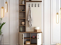 Viyana d kapstok | 100% melamine | walnoot, crème - afbeelding 3 van  5