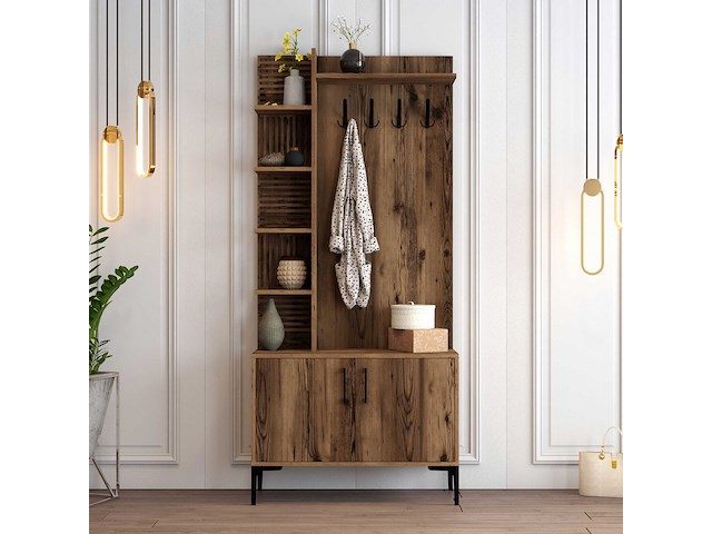 Viyana d kapstok | 100% melamine | walnoot - afbeelding 1 van  6
